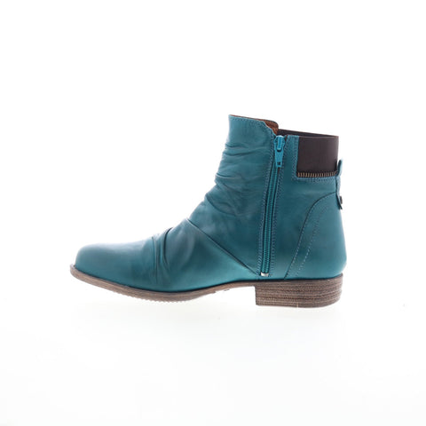 Miz Mooz Laney Womens Blue Leather Zipper Ankle & Booties Boots