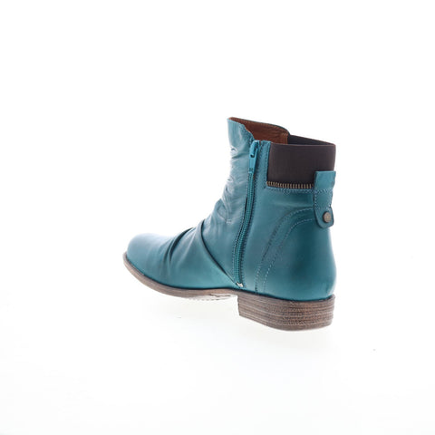 Miz Mooz Laney Womens Blue Leather Zipper Ankle & Booties Boots