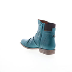 Miz Mooz Laney Womens Blue Leather Zipper Ankle & Booties Boots