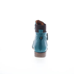 Miz Mooz Laney Womens Blue Leather Zipper Ankle & Booties Boots