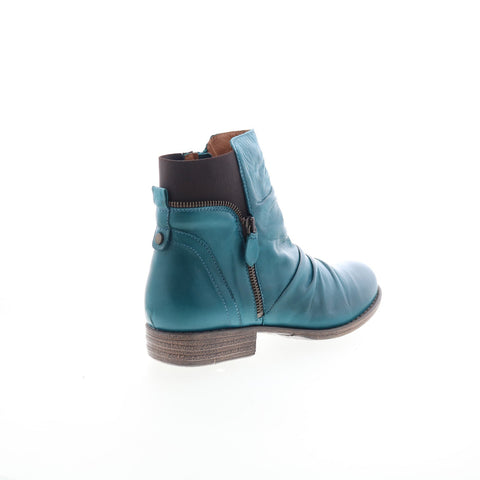 Miz Mooz Laney Womens Blue Leather Zipper Ankle & Booties Boots
