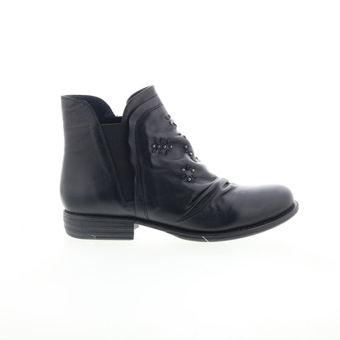 Miz Mooz Limit-EU Womens Black Leather Zipper Ankle & Booties Boots