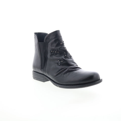 Miz Mooz Limit-EU Womens Black Leather Zipper Ankle & Booties Boots