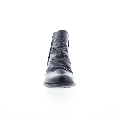Miz Mooz Limit-EU Womens Black Leather Zipper Ankle & Booties Boots