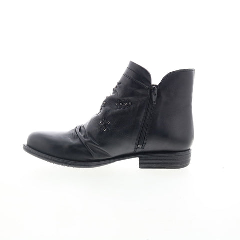 Miz Mooz Limit-EU Womens Black Leather Zipper Ankle & Booties Boots