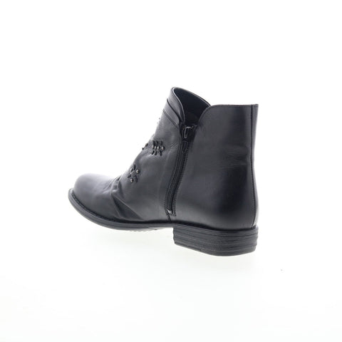 Miz Mooz Limit-EU Womens Black Leather Zipper Ankle & Booties Boots