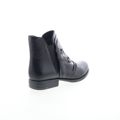 Miz Mooz Limit-EU Womens Black Leather Zipper Ankle & Booties Boots