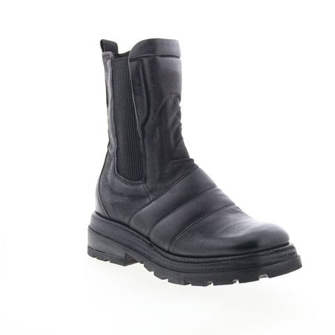 A.S. 98 Lowe Womens Black Leather Zipper Casual Dress Boots
