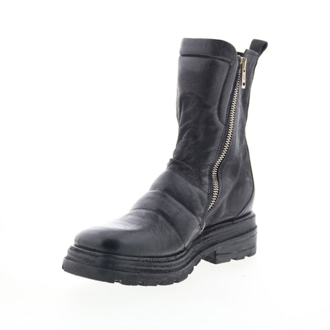 A.S. 98 Lowe Womens Black Leather Zipper Casual Dress Boots