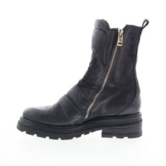A.S. 98 Lowe Womens Black Leather Zipper Casual Dress Boots