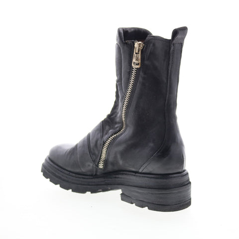 A.S. 98 Lowe Womens Black Leather Zipper Casual Dress Boots