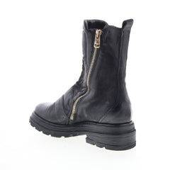 A.S. 98 Lowe Womens Black Leather Zipper Casual Dress Boots