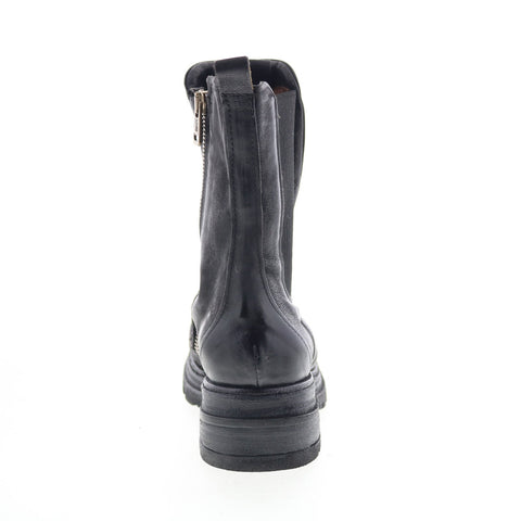A.S. 98 Lowe Womens Black Leather Zipper Casual Dress Boots