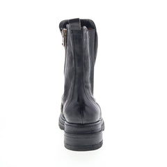 A.S. 98 Lowe Womens Black Leather Zipper Casual Dress Boots