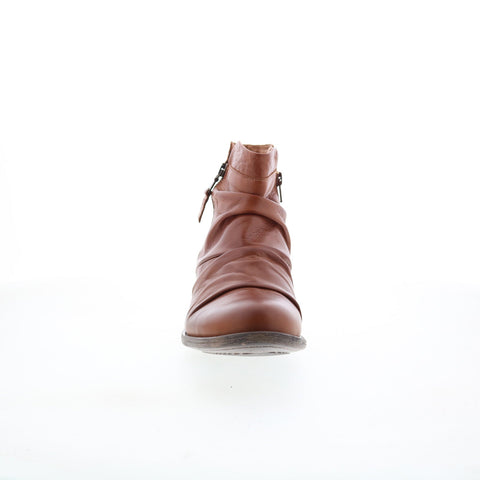 Miz Mooz Lucy-EU Womens Brown Leather Zipper Ankle & Booties Boots