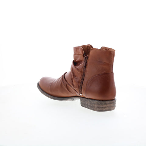 Miz Mooz Lucy-EU Womens Brown Leather Zipper Ankle & Booties Boots