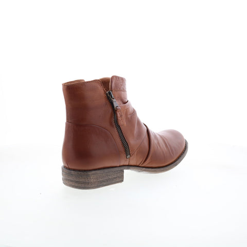 Miz Mooz Lucy-EU Womens Brown Leather Zipper Ankle & Booties Boots