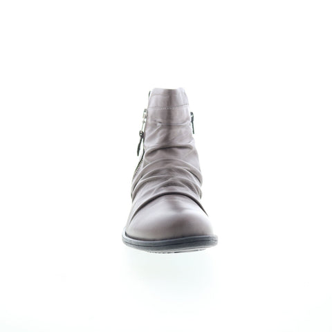 Miz Mooz Lucy-EU Womens Gray Leather Zipper Ankle & Booties Boots