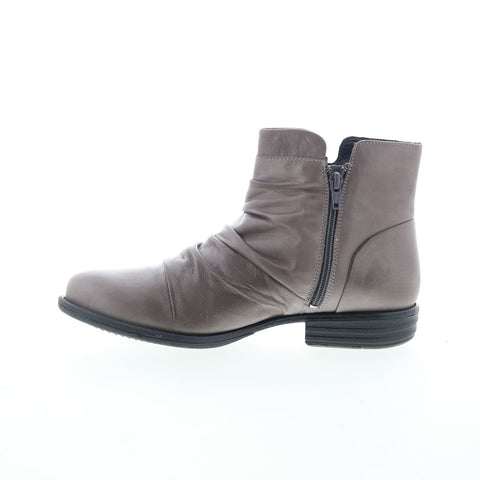 Miz Mooz Lucy-EU Womens Gray Leather Zipper Ankle & Booties Boots