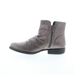 Miz Mooz Lucy-EU Womens Gray Leather Zipper Ankle & Booties Boots