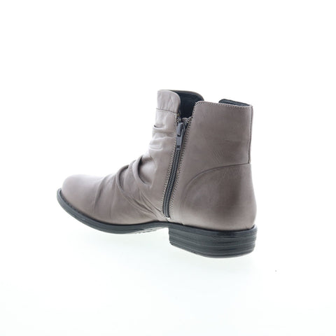 Miz Mooz Lucy-EU Womens Gray Leather Zipper Ankle & Booties Boots