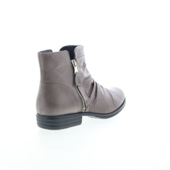 Miz Mooz Lucy-EU Womens Gray Leather Zipper Ankle & Booties Boots