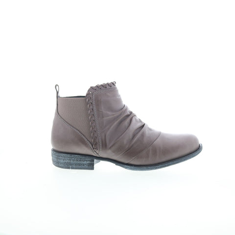 Miz Mooz Lynda Womens Gray Leather Zipper Ankle & Booties Boots