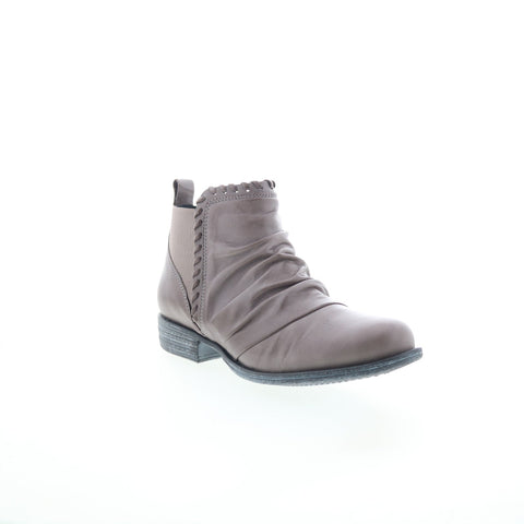 Miz Mooz Lynda Womens Gray Leather Zipper Ankle & Booties Boots