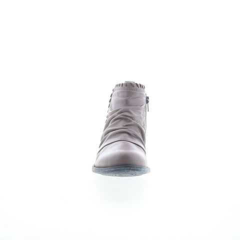 Miz Mooz Lynda Womens Gray Leather Zipper Ankle & Booties Boots
