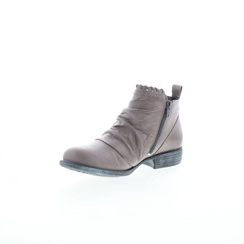 Miz Mooz Lynda Womens Gray Leather Zipper Ankle & Booties Boots