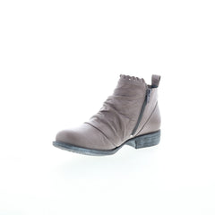 Miz Mooz Lynda Womens Gray Leather Zipper Ankle & Booties Boots