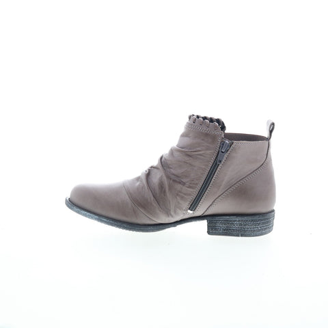 Miz Mooz Lynda Womens Gray Leather Zipper Ankle & Booties Boots