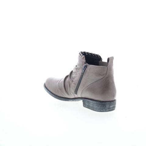 Miz Mooz Lynda Womens Gray Leather Zipper Ankle & Booties Boots