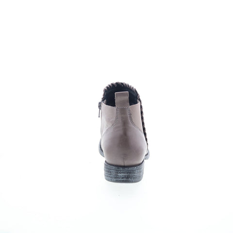 Miz Mooz Lynda Womens Gray Leather Zipper Ankle & Booties Boots