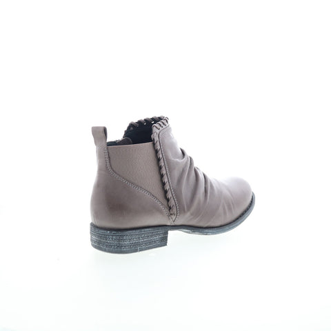 Miz Mooz Lynda Womens Gray Leather Zipper Ankle & Booties Boots