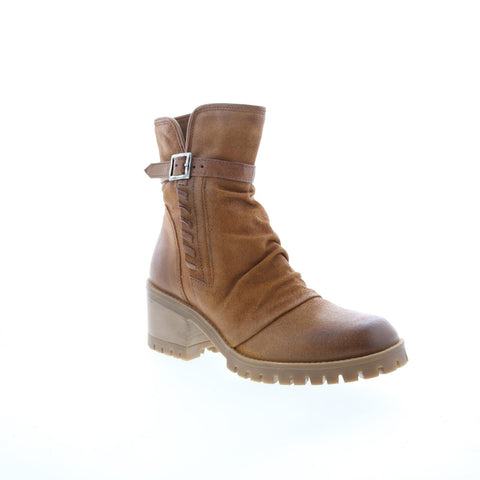Miz Mooz Mandy Womens Brown Leather Zipper Casual Dress Boots