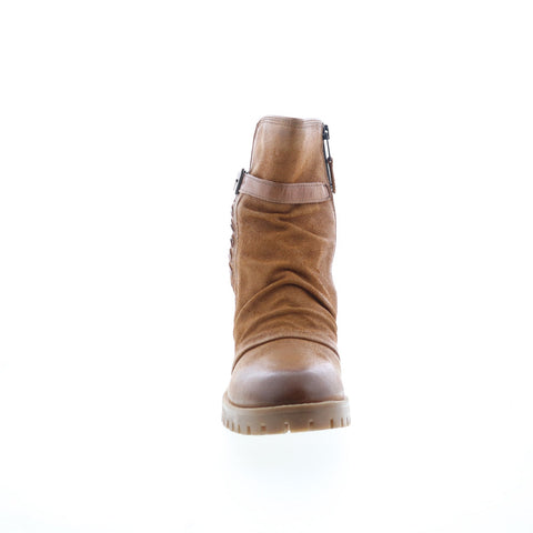 Miz Mooz Mandy Womens Brown Leather Zipper Casual Dress Boots
