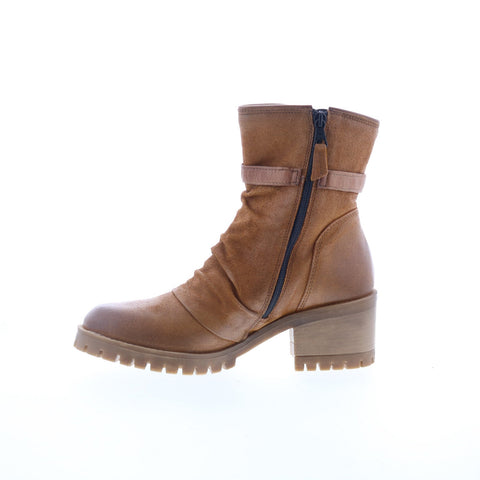 Miz Mooz Mandy Womens Brown Leather Zipper Casual Dress Boots
