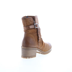 Miz Mooz Mandy Womens Brown Leather Zipper Casual Dress Boots