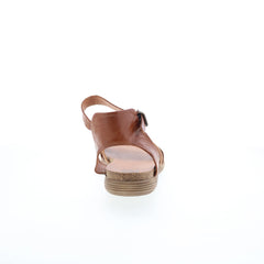 Miz Mooz Marcie Womens Brown Leather Hook & Loop Strap Sandals Shoes