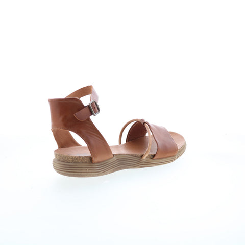 Miz Mooz Marcie Womens Brown Leather Hook & Loop Strap Sandals Shoes