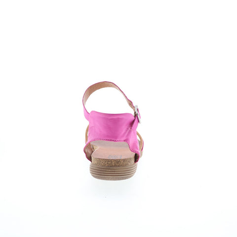 Miz Mooz Marcie Womens Pink Leather Hook & Loop Strap Sandals Shoes
