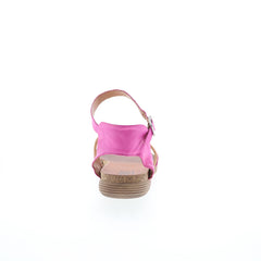 Miz Mooz Marcie Womens Pink Leather Hook & Loop Strap Sandals Shoes