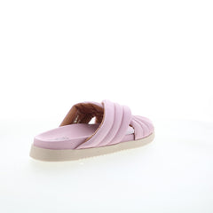 Miz Mooz Marinella Womens Pink Leather Slip On Slides Sandals Shoes