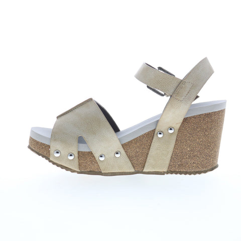 Volatile Nekoma PV123 Womens Beige Synthetic Hook & Loop Wedges Sandals Shoes