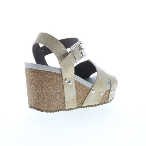 Volatile Nekoma PV123 Womens Beige Synthetic Hook & Loop Wedges Sandals Shoes