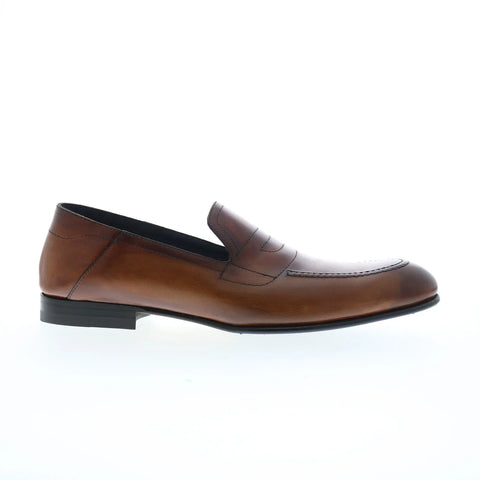 Di Bianco Nerano Sella Mens Brown Leather Loafers & Slip Ons Casual Shoes