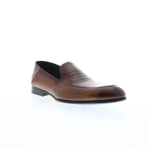 Di Bianco Nerano Sella Mens Brown Leather Loafers & Slip Ons Casual Shoes
