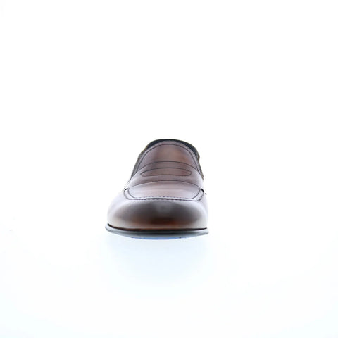 Di Bianco Nerano Sella Mens Brown Leather Loafers & Slip Ons Casual Shoes