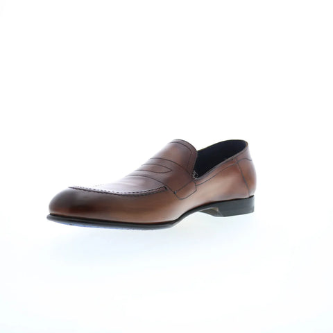Di Bianco Nerano Sella Mens Brown Leather Loafers & Slip Ons Casual Shoes